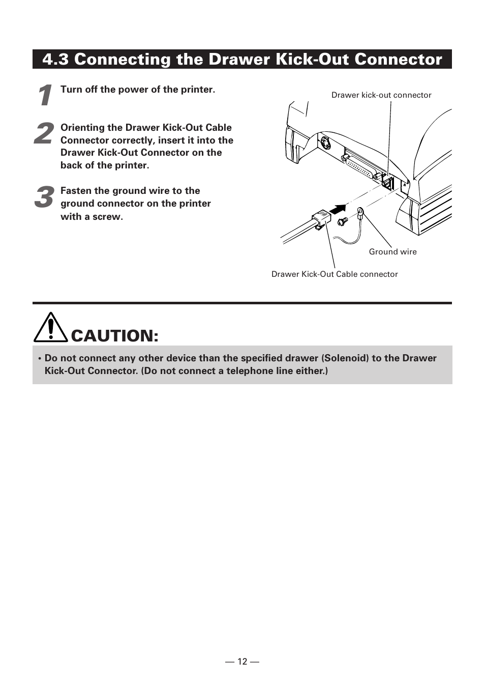 3 connecting the drawer kick-out connector | Citizen Systems iDP3240 User Manual | Page 32 / 231