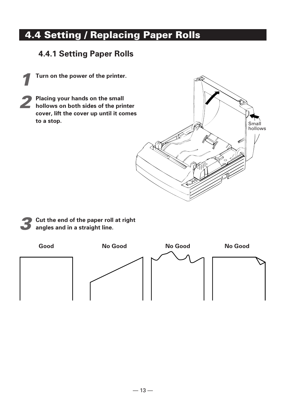 4 setting / replacing paper rolls, 1 setting paper rolls | Citizen Systems iDP3240 User Manual | Page 33 / 231