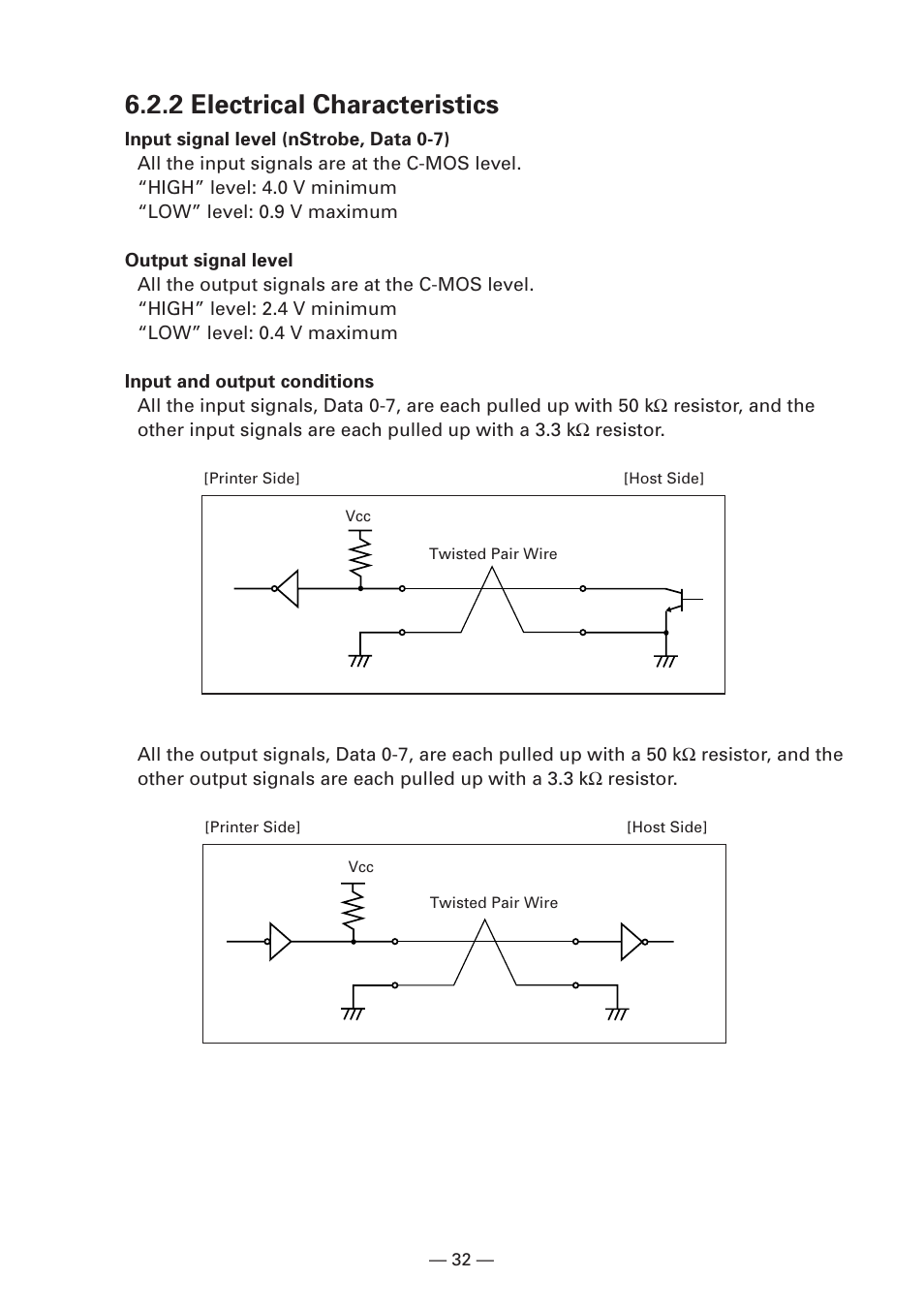 2 electrical characteristics | Citizen Systems iDP3240 User Manual | Page 52 / 231