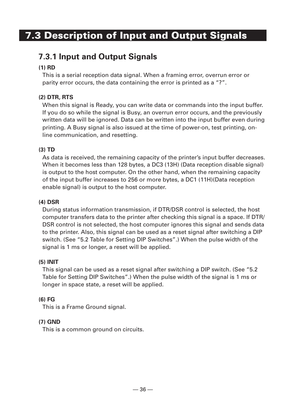 3 description of input and output signals, 1 input and output signals | Citizen Systems iDP3240 User Manual | Page 56 / 231