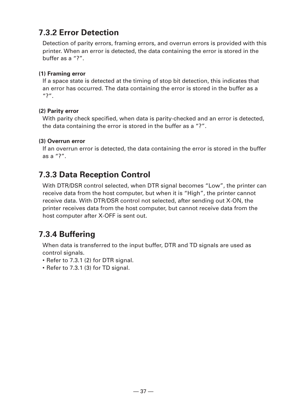 2 error detection, 3 data reception control, 4 buffering | Citizen Systems iDP3240 User Manual | Page 57 / 231