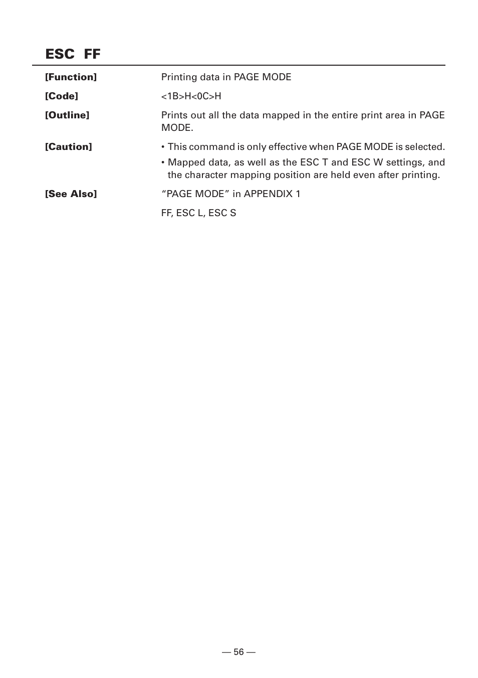 Esc ff | Citizen Systems iDP3240 User Manual | Page 76 / 231