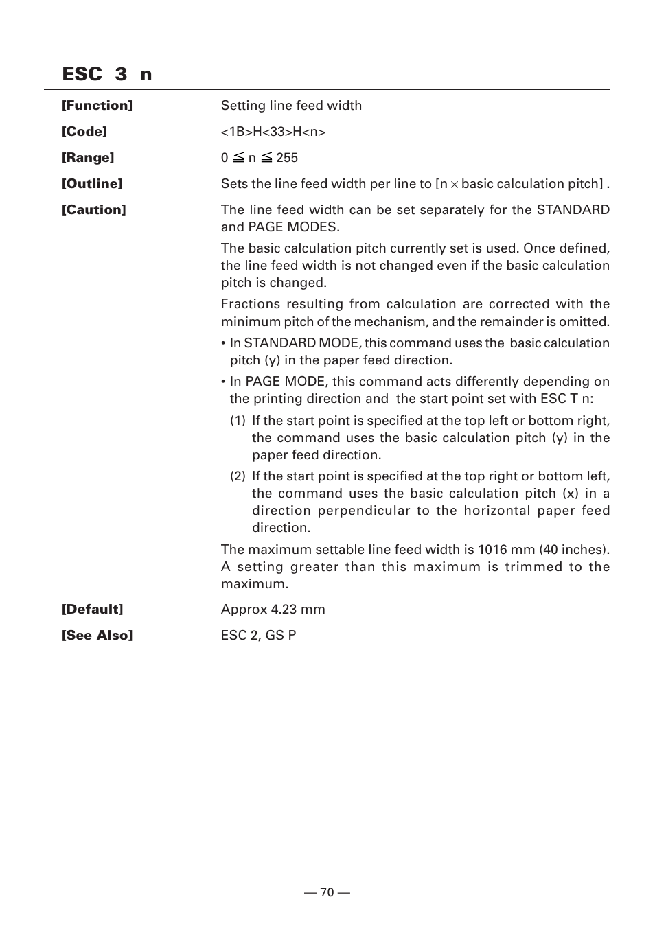 Esc 3 n | Citizen Systems iDP3240 User Manual | Page 90 / 231