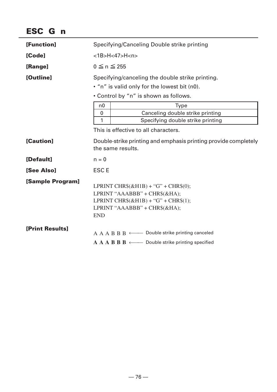 Esc g n | Citizen Systems iDP3240 User Manual | Page 96 / 231