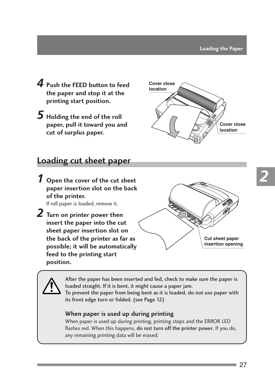 Loading cut sheet paper | Citizen Systems PD-24 User Manual | Page 27 / 52