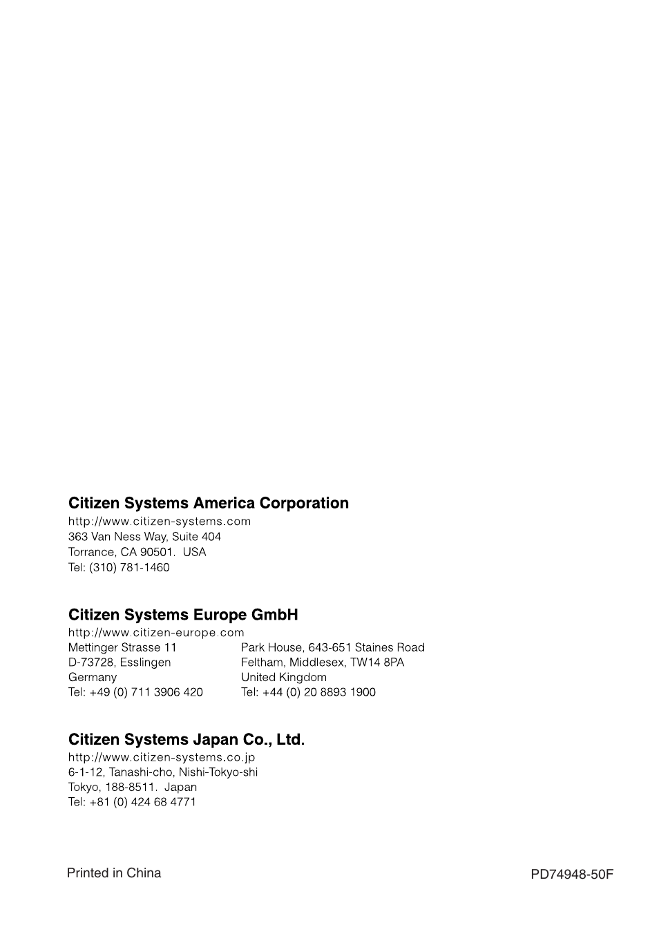 Citizen Systems PD-24 User Manual | Page 52 / 52