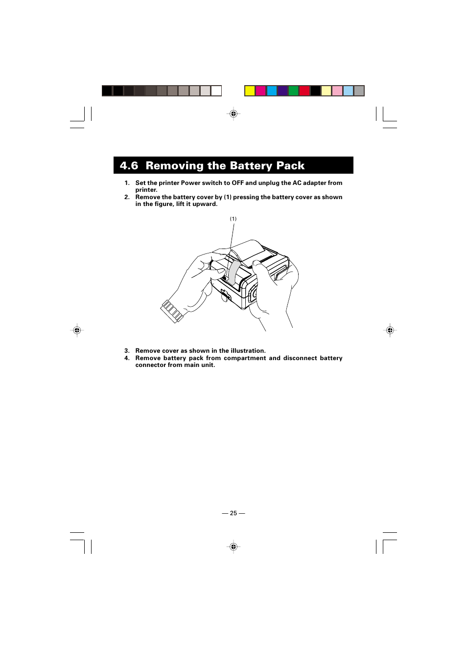 6 removing the battery pack | Citizen Systems CMP-10 User Manual | Page 29 / 40