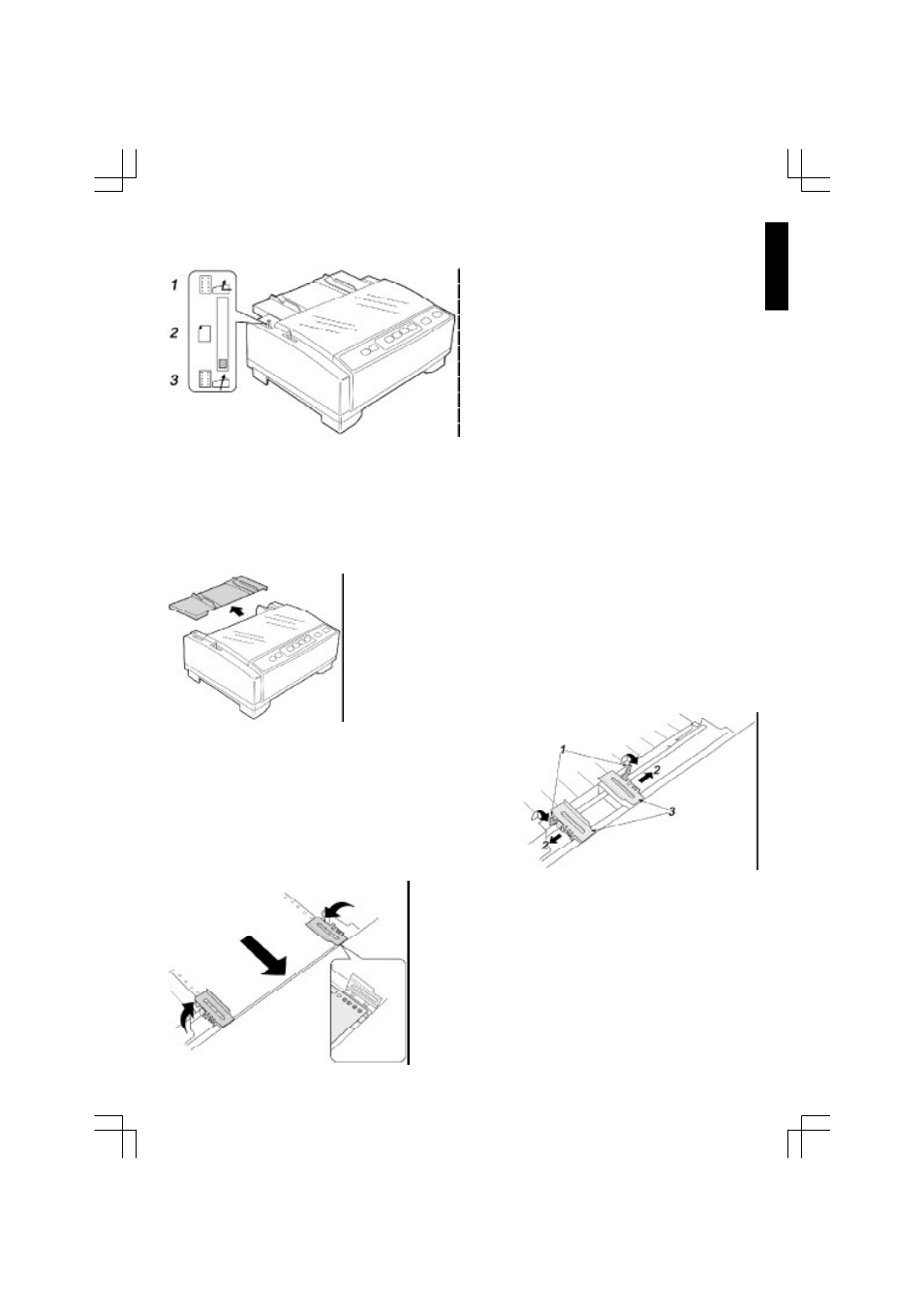 Paper feed selection - paper source, Fanfold paper (rear tractor mode) | Citizen Systems 500 User Manual | Page 13 / 32