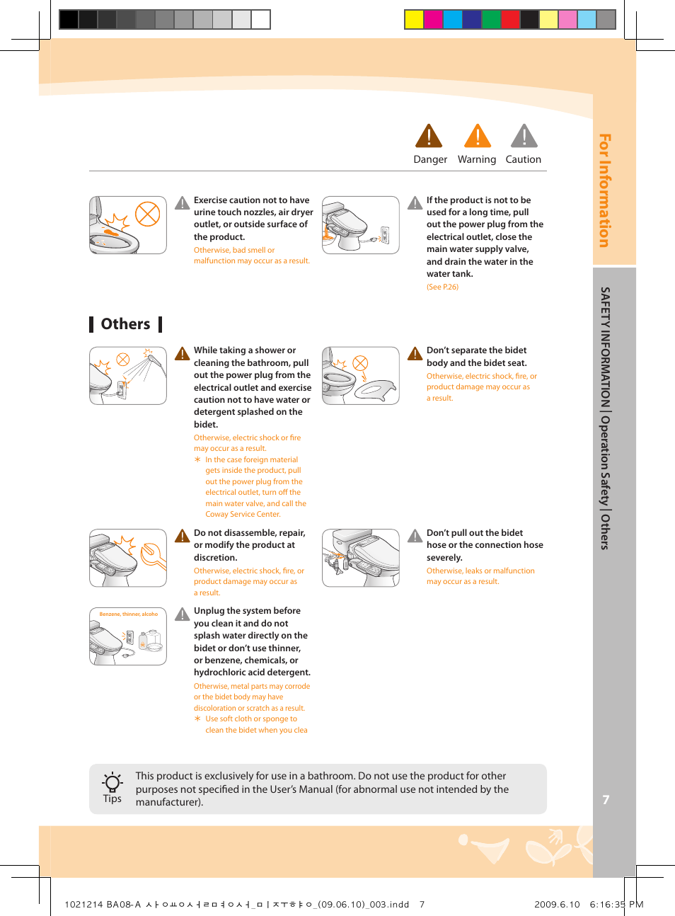 For i nf orma tion, Others | Coway BA08-AR User Manual | Page 7 / 36