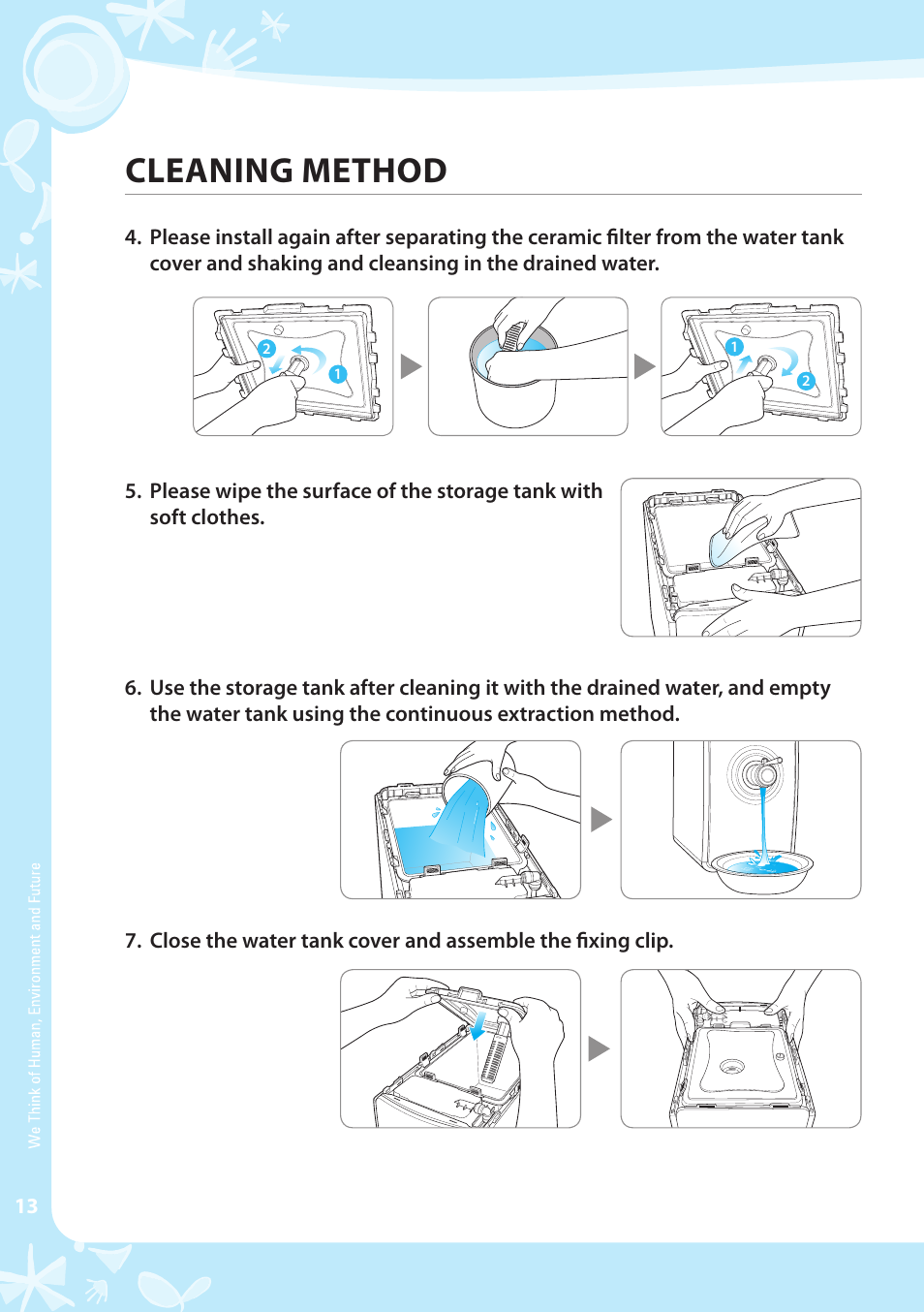 Cleaning method | Coway P-07CL User Manual | Page 14 / 28