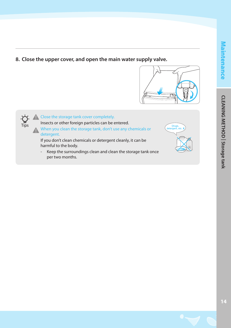 Main tenanc e | Coway P-07CL User Manual | Page 15 / 28