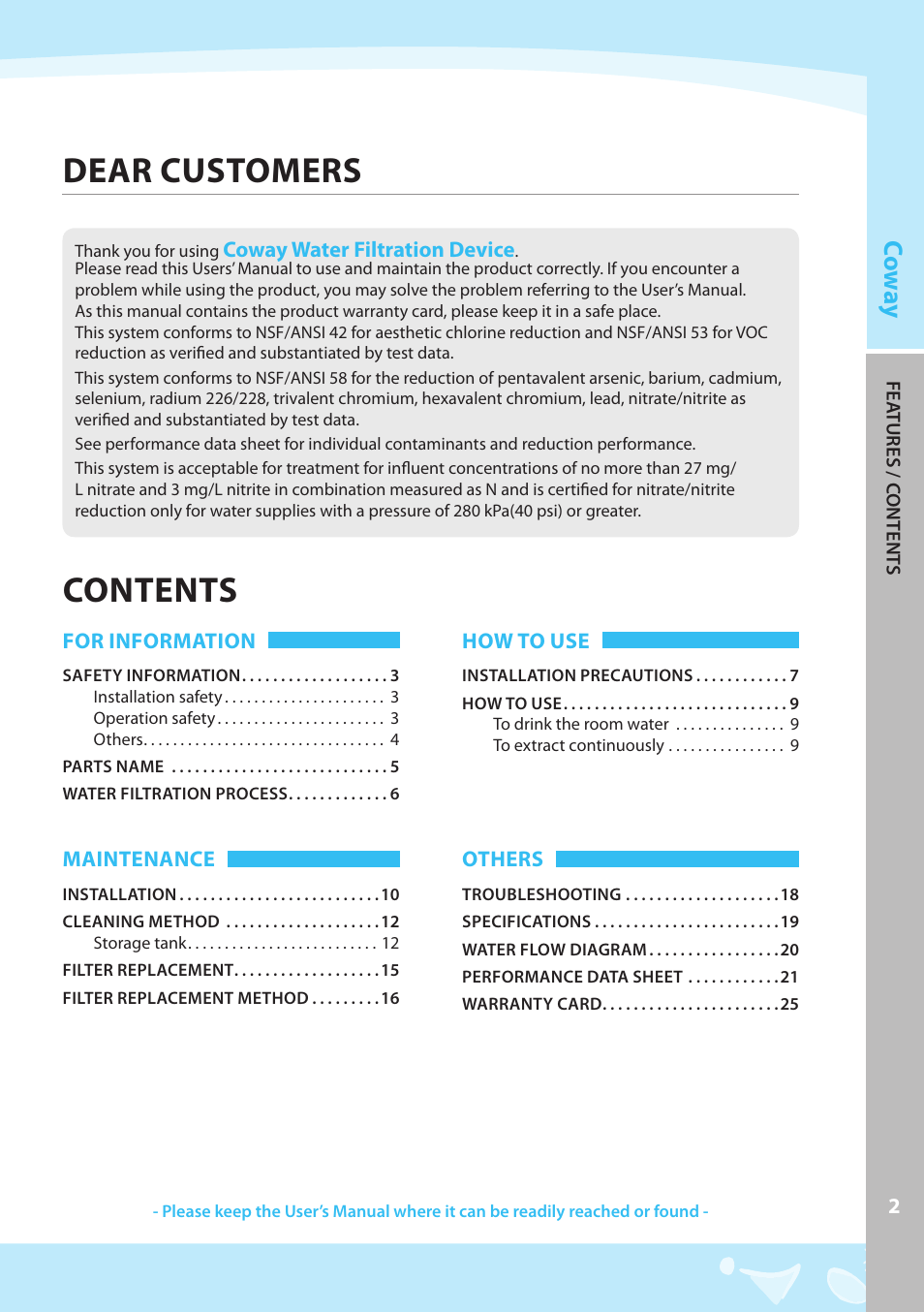 Coway P-07CL User Manual | Page 3 / 28