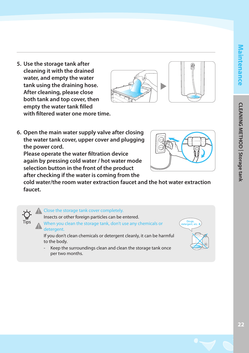 Main tenanc e | Coway CHP-04AL User Manual | Page 23 / 44