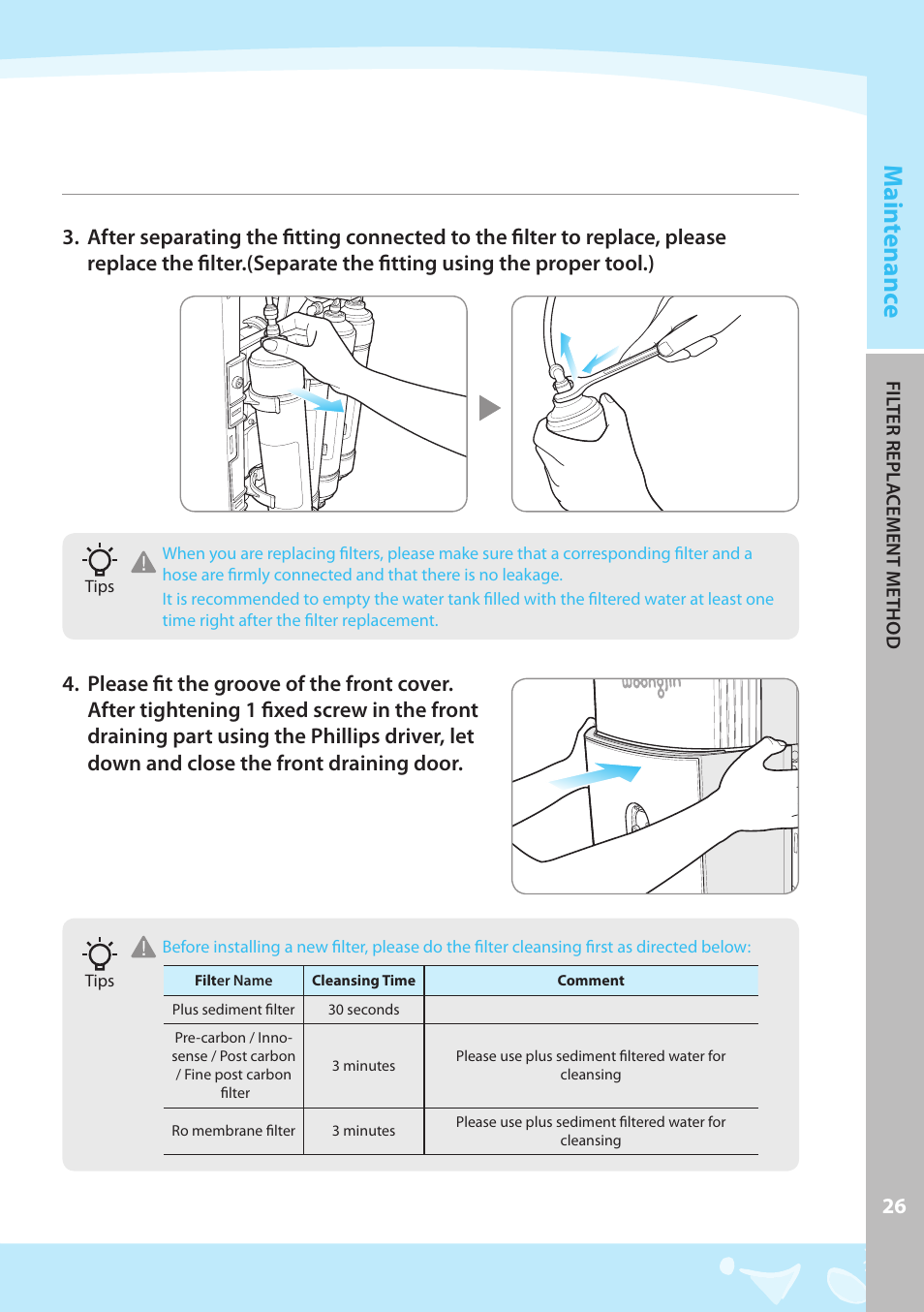 Main tenanc e | Coway CHP-04AL User Manual | Page 27 / 44