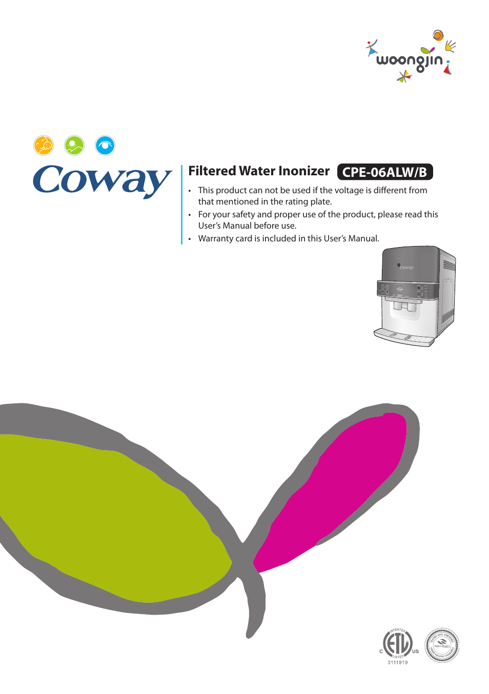 Coway CPE-06ALB User Manual | 36 pages