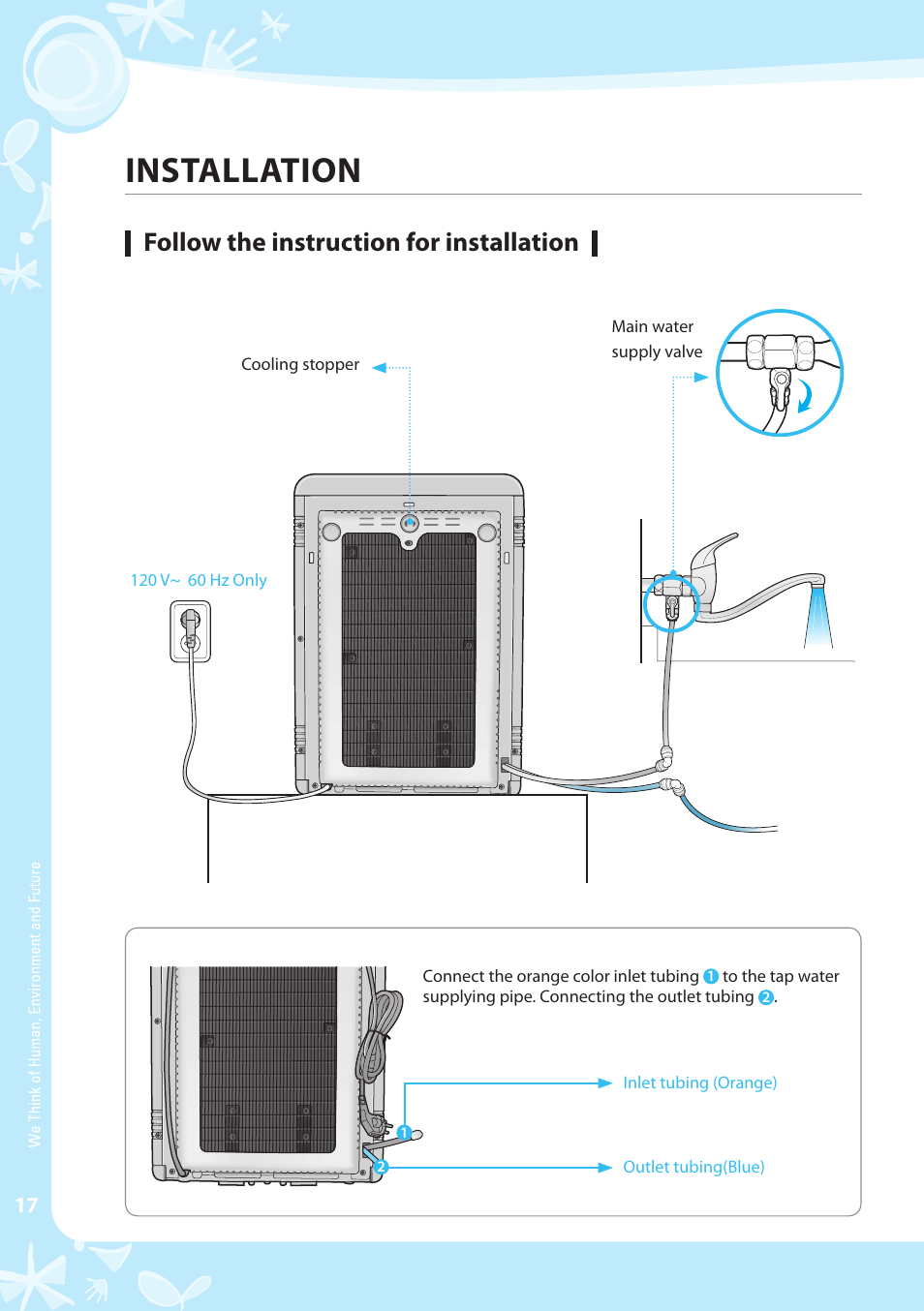 Installation, Follow the instruction for installation | Coway CPE-06ALB User Manual | Page 18 / 36