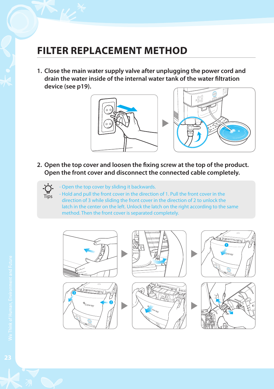 Filter replacement method | Coway CPE-06ALB User Manual | Page 24 / 36