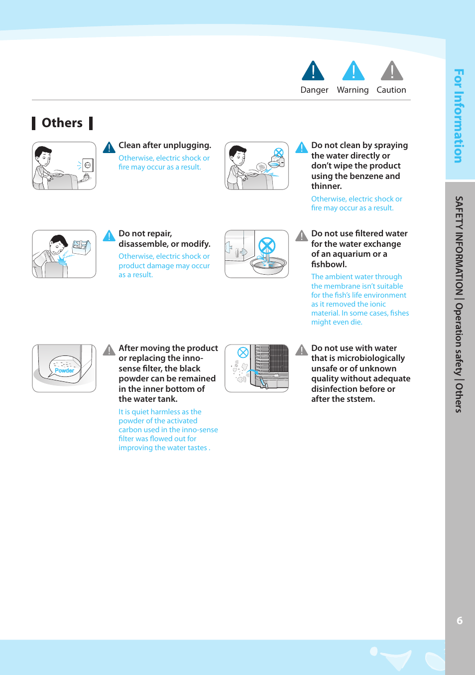 For i nf orma tion, Others | Coway CPE-06ALB User Manual | Page 7 / 36