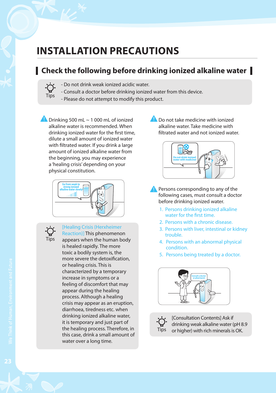 Installation precautions | Coway EW-07GU User Manual | Page 24 / 48