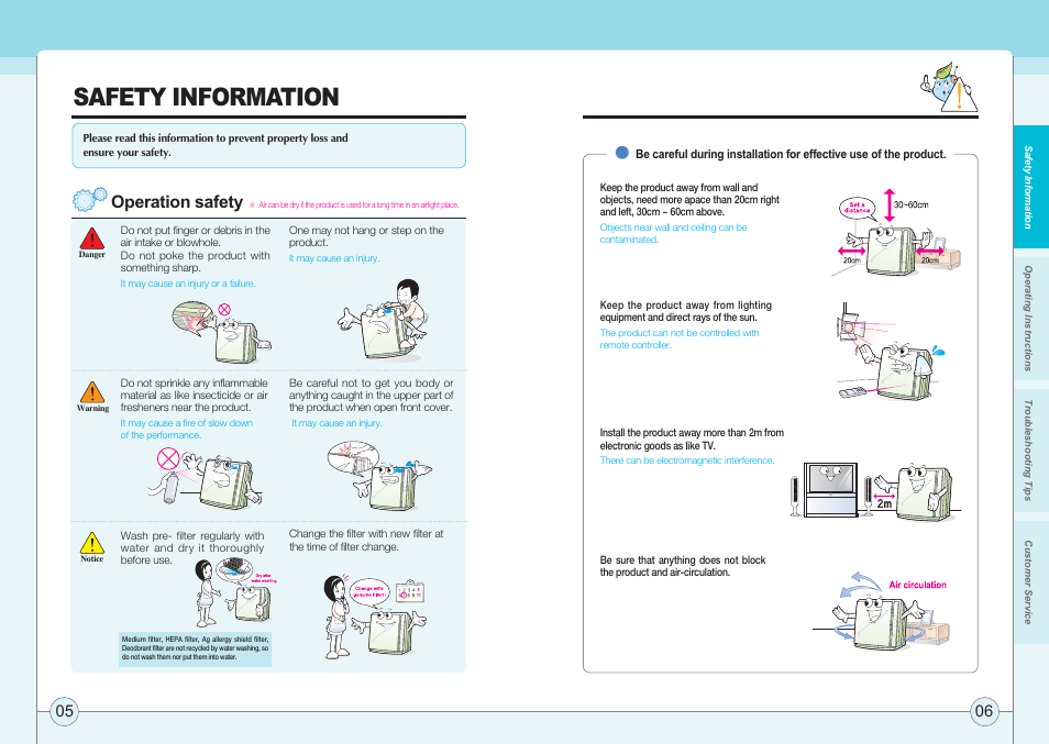 Safety information, Operation safety | Coway AP-1005AH User Manual | Page 4 / 16