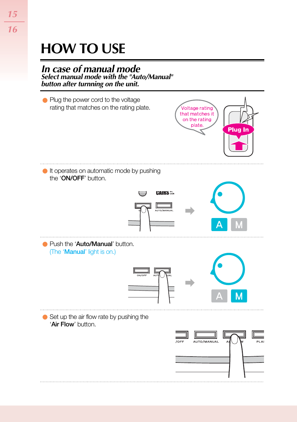 How to use | Coway AP-1503CHE User Manual | Page 16 / 28