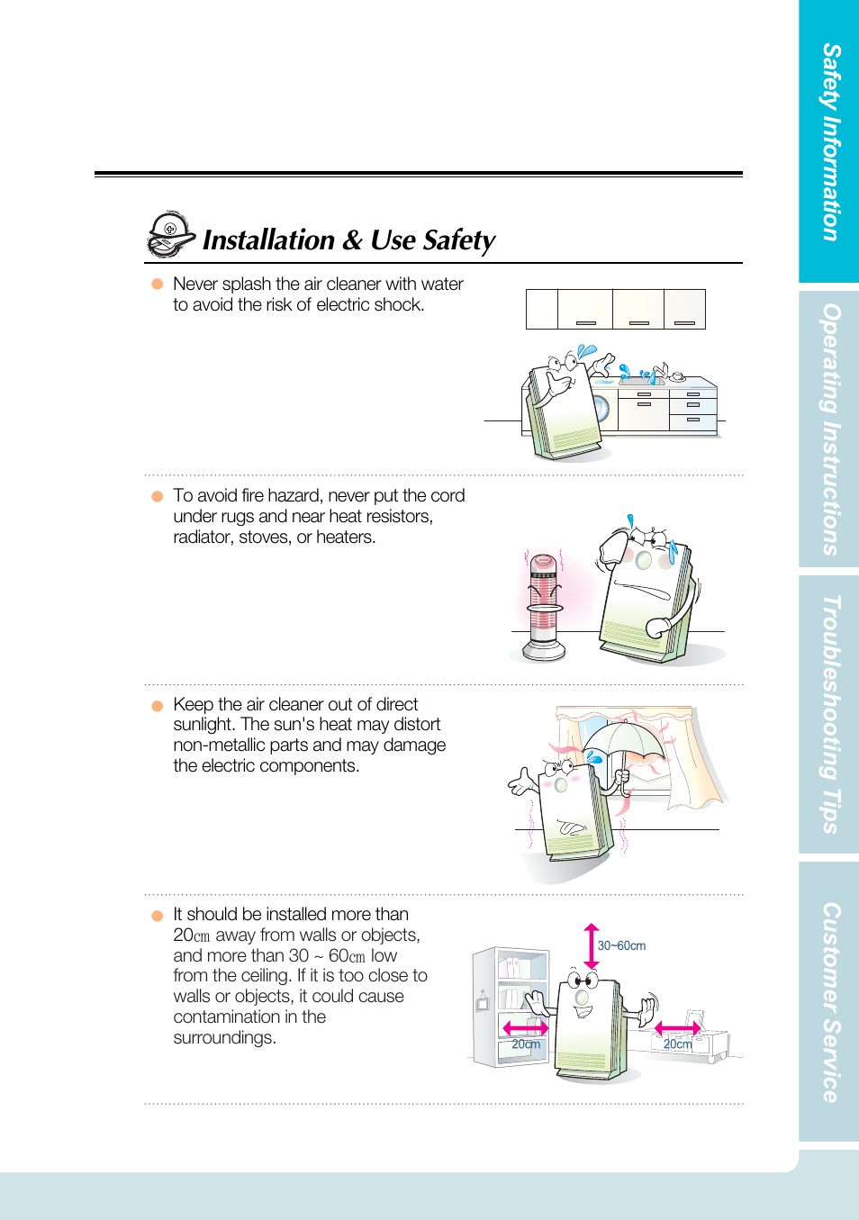 Installation & use safety | Coway AP-1503CHE User Manual | Page 5 / 28