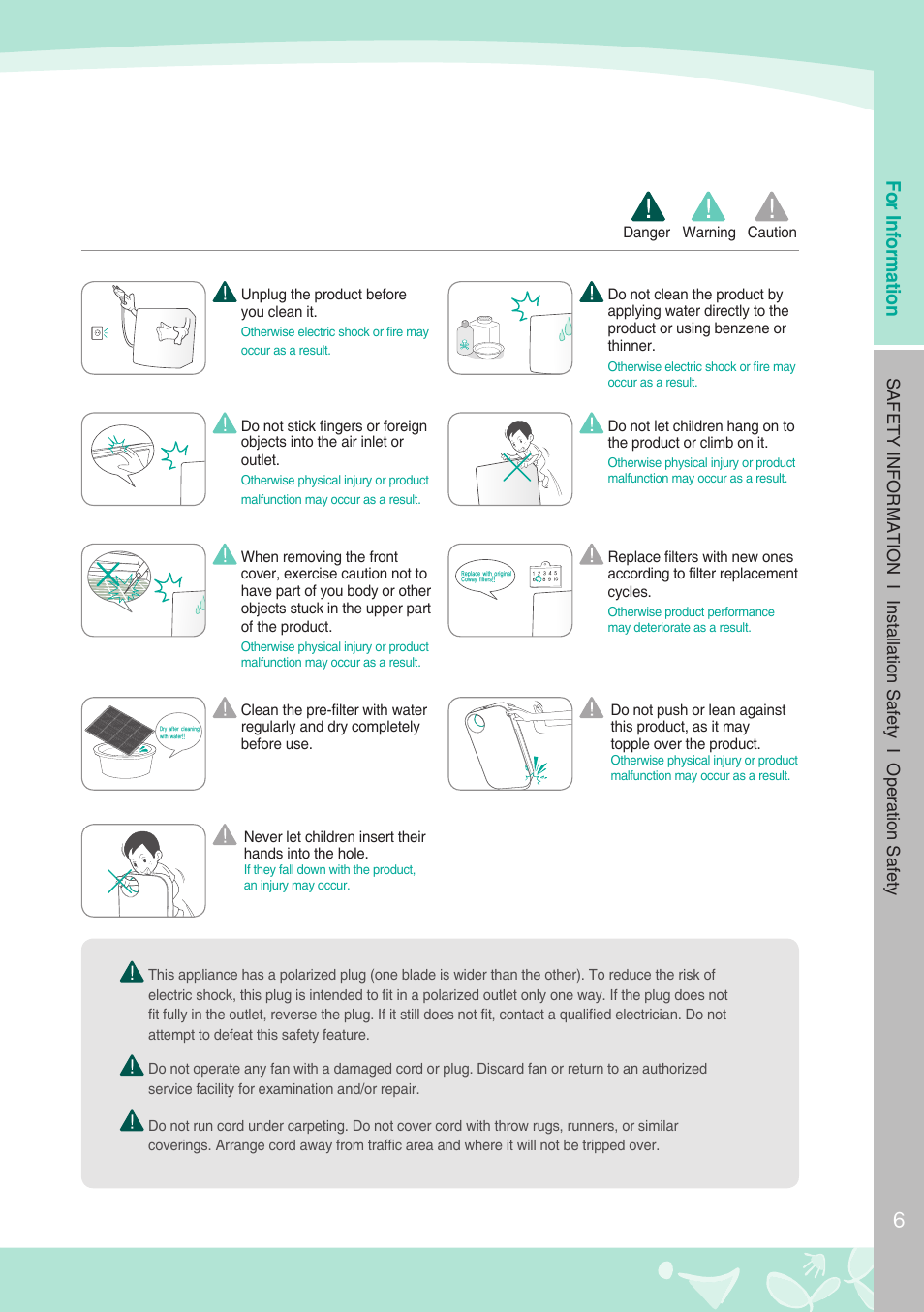 For information | Coway AP-1008BH User Manual | Page 7 / 24