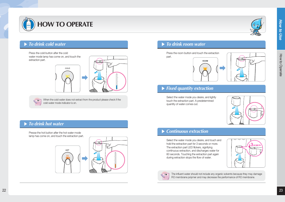 How to operate | Coway CHP-06DL User Manual | Page 12 / 20
