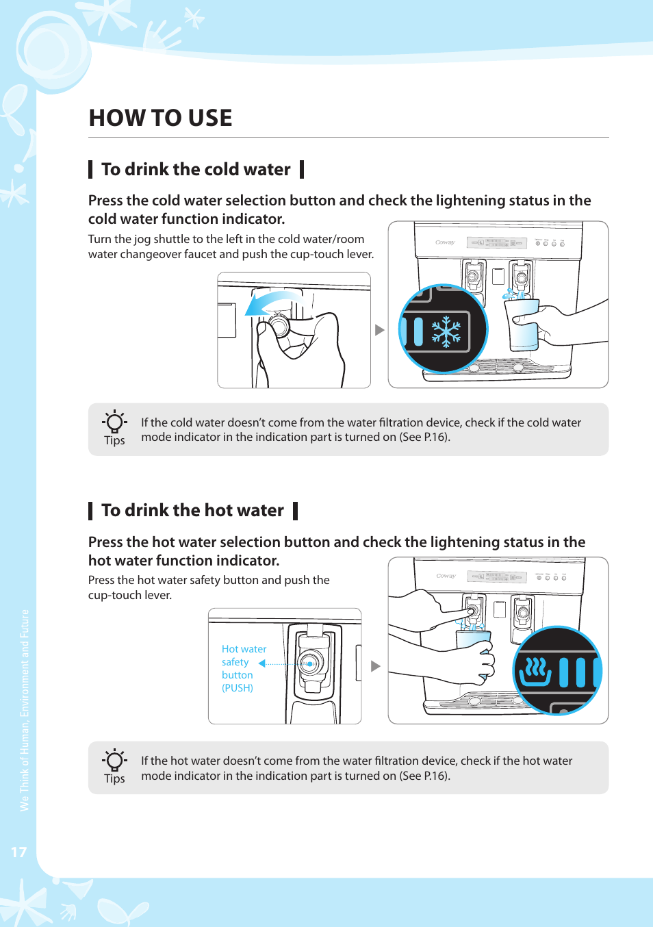 How to use | Coway CHP-03AR User Manual | Page 18 / 42