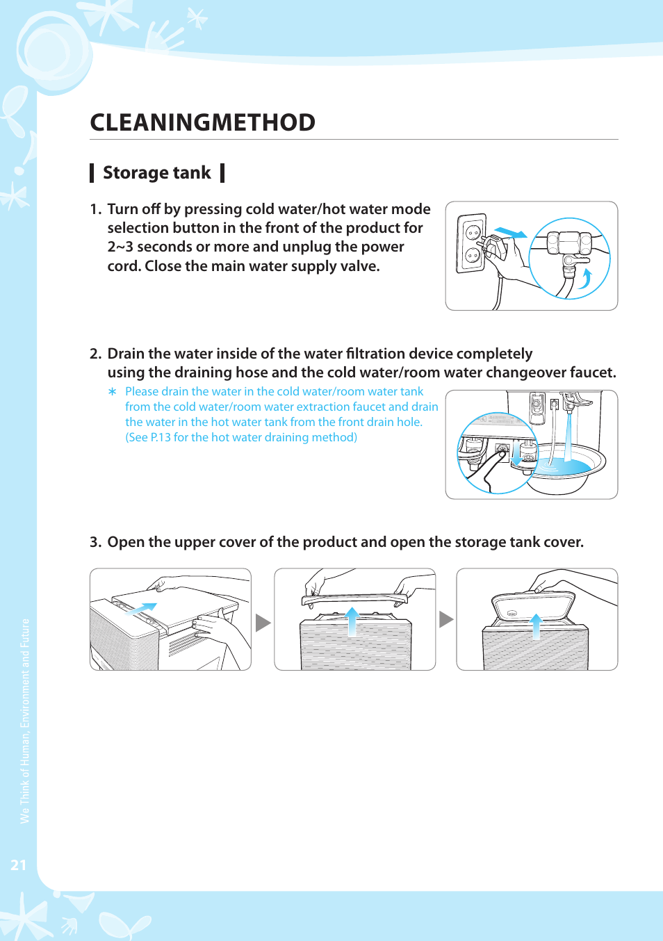 Cleaningmethod, Storage tank | Coway CHP-03AR User Manual | Page 22 / 42