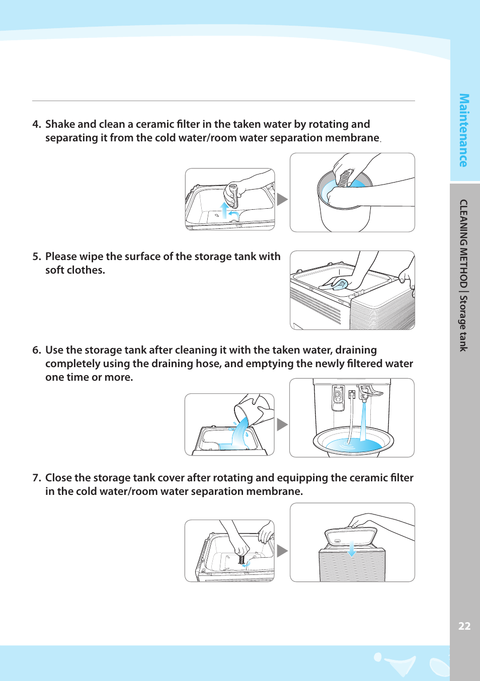 Main tenanc e | Coway CHP-03AR User Manual | Page 23 / 42