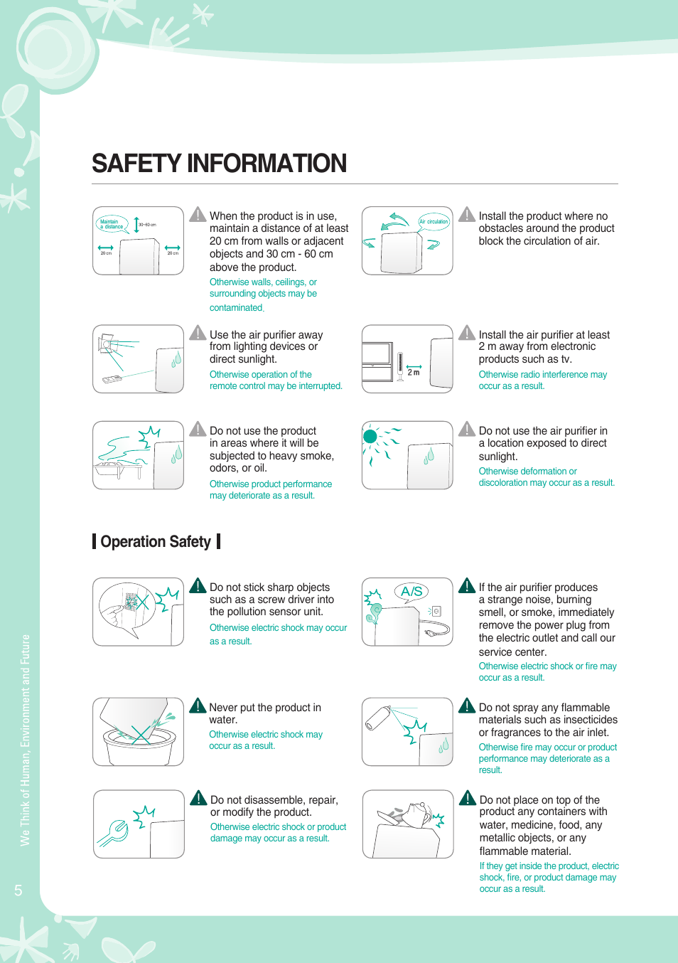 Safety information, Operation safety | Coway AP-1008DH User Manual | Page 6 / 24