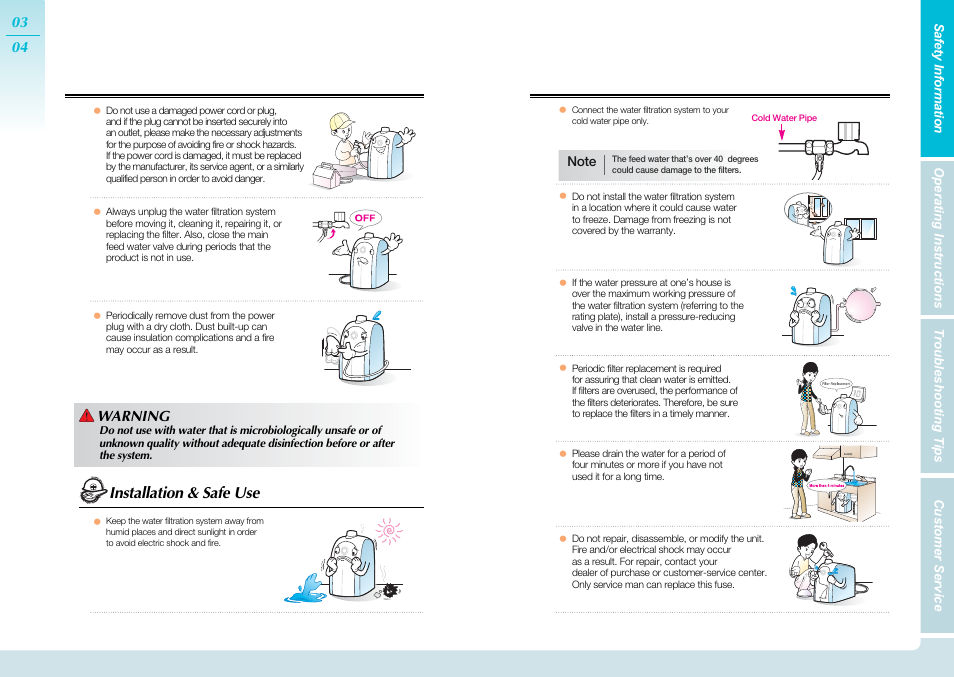 Installation & safe use | Coway P-06CR User Manual | Page 3 / 10