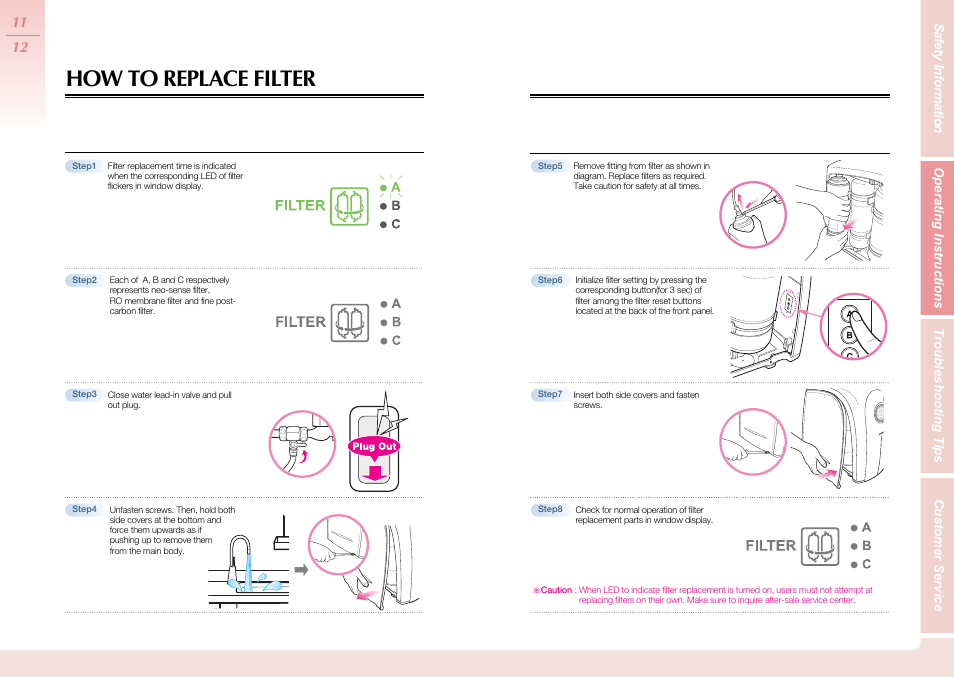 How to replace filter | Coway P-06CR User Manual | Page 7 / 10