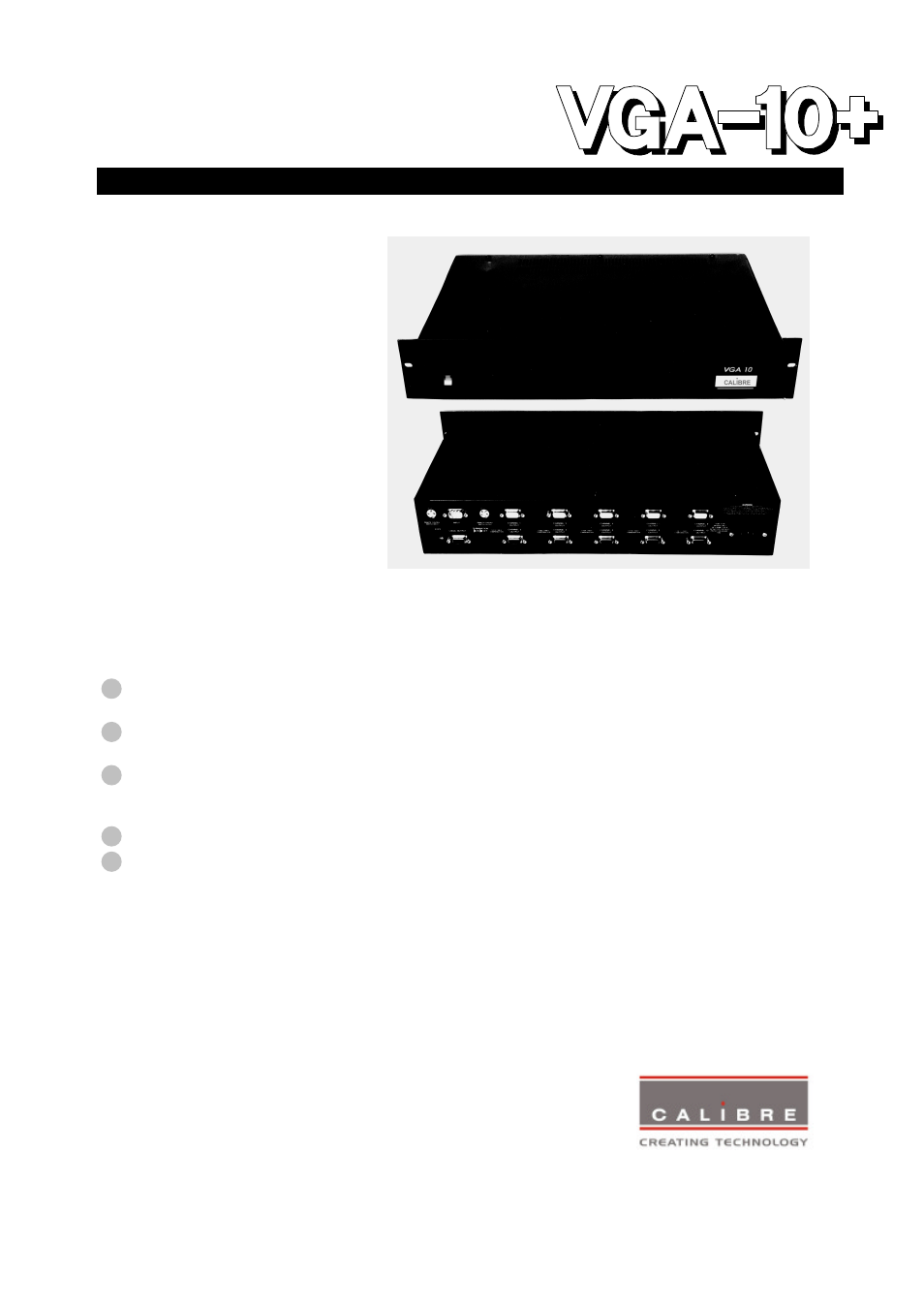 Calibre UK VGA-10+ User Manual | 2 pages
