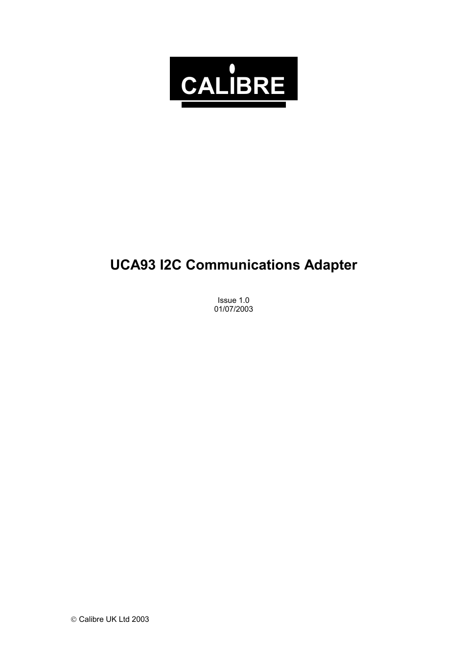Calibre UK UCA93 User Manual | 25 pages