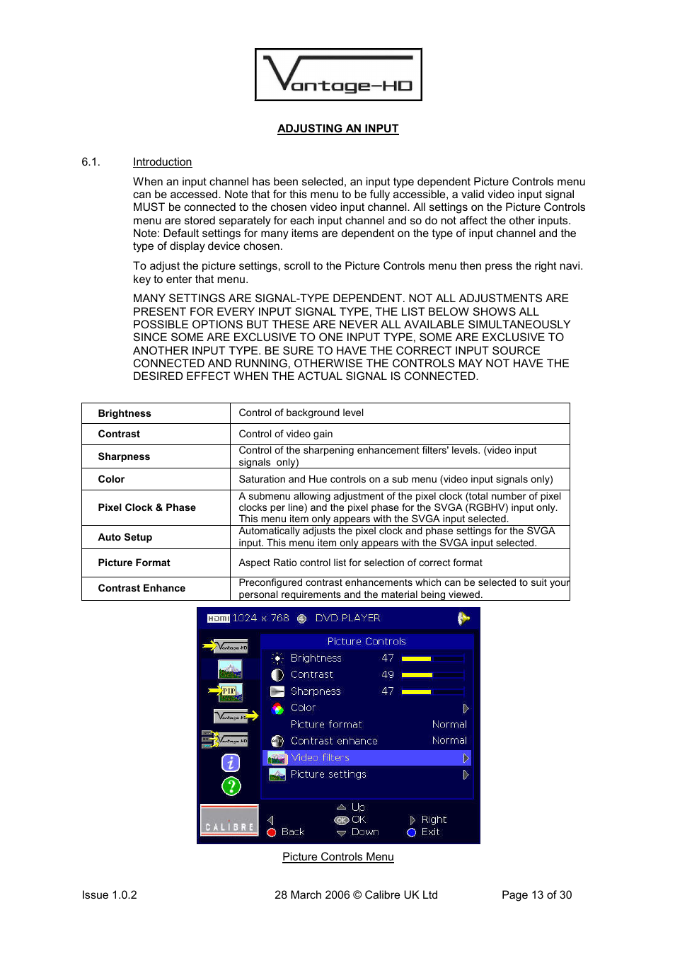 Calibre UK VANTAGE-HD User Manual | Page 16 / 33