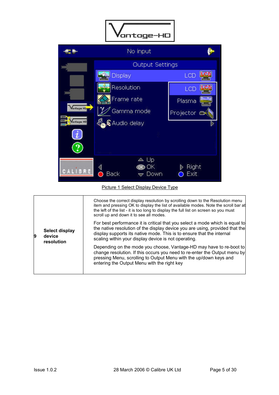 Calibre UK VANTAGE-HD User Manual | Page 8 / 33