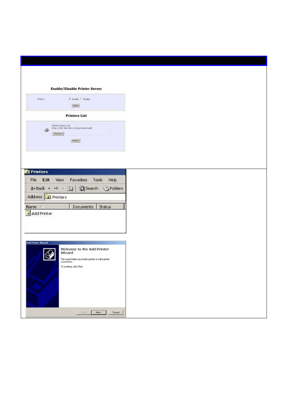 Dding, Hared, Rinter | Indows, Adding a shared printer via lpr in windows 2000 | Compex Technologies NetPassage 18A User Manual | Page 153 / 204