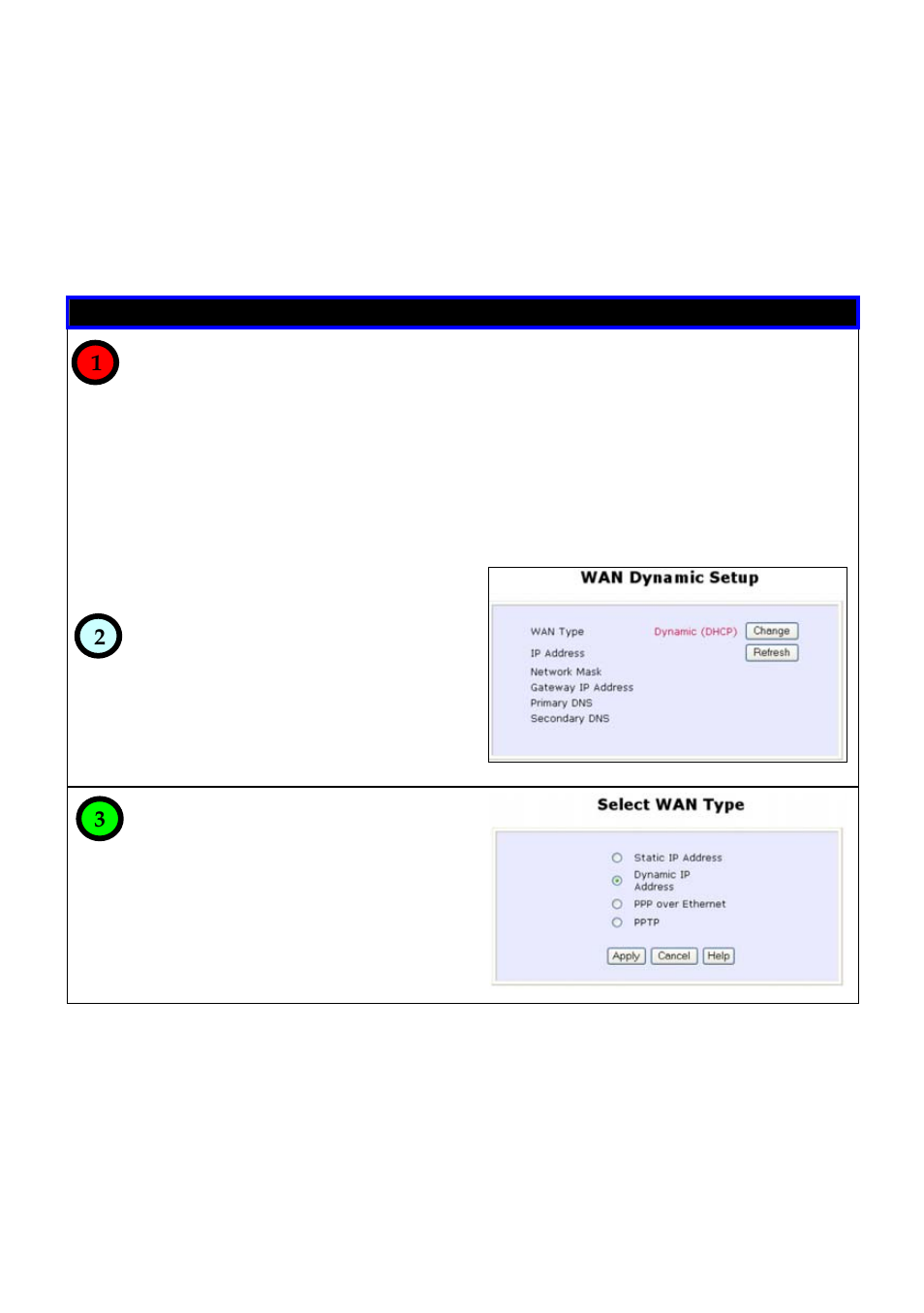 Wan setup, Changing the wan type, Click wan setup from the configuration menu | Compex Technologies NetPassage 18A User Manual | Page 76 / 204