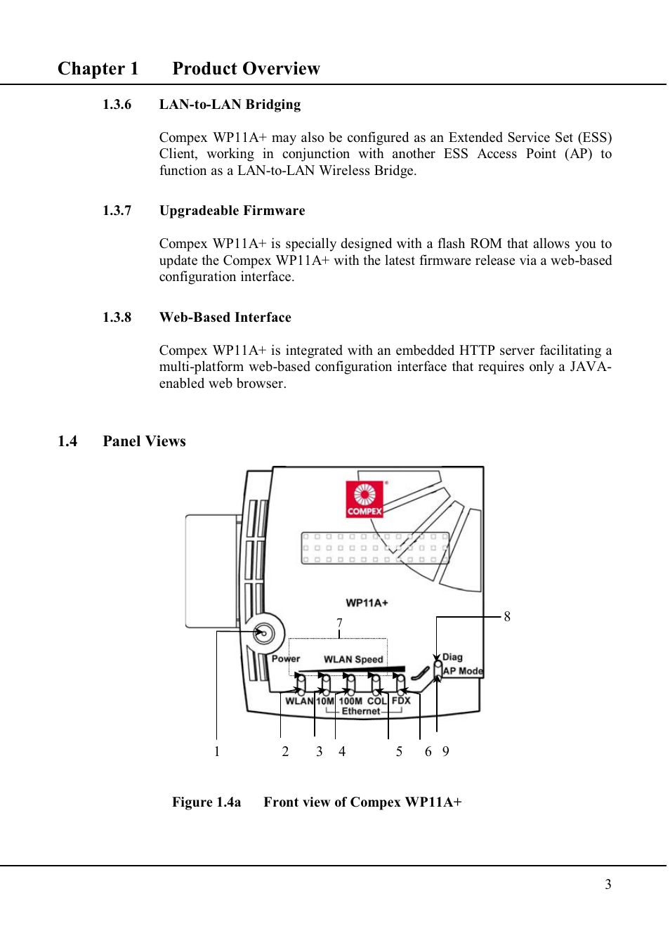 Chapter 1 product overview | Compex Technologies WP11A+ User Manual | Page 13 / 101