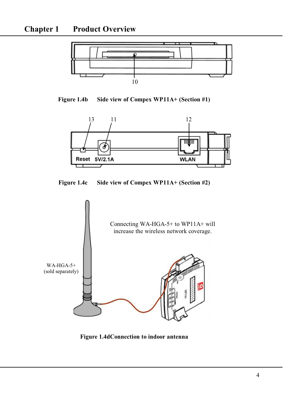 Chapter 1 product overview | Compex Technologies WP11A+ User Manual | Page 14 / 101
