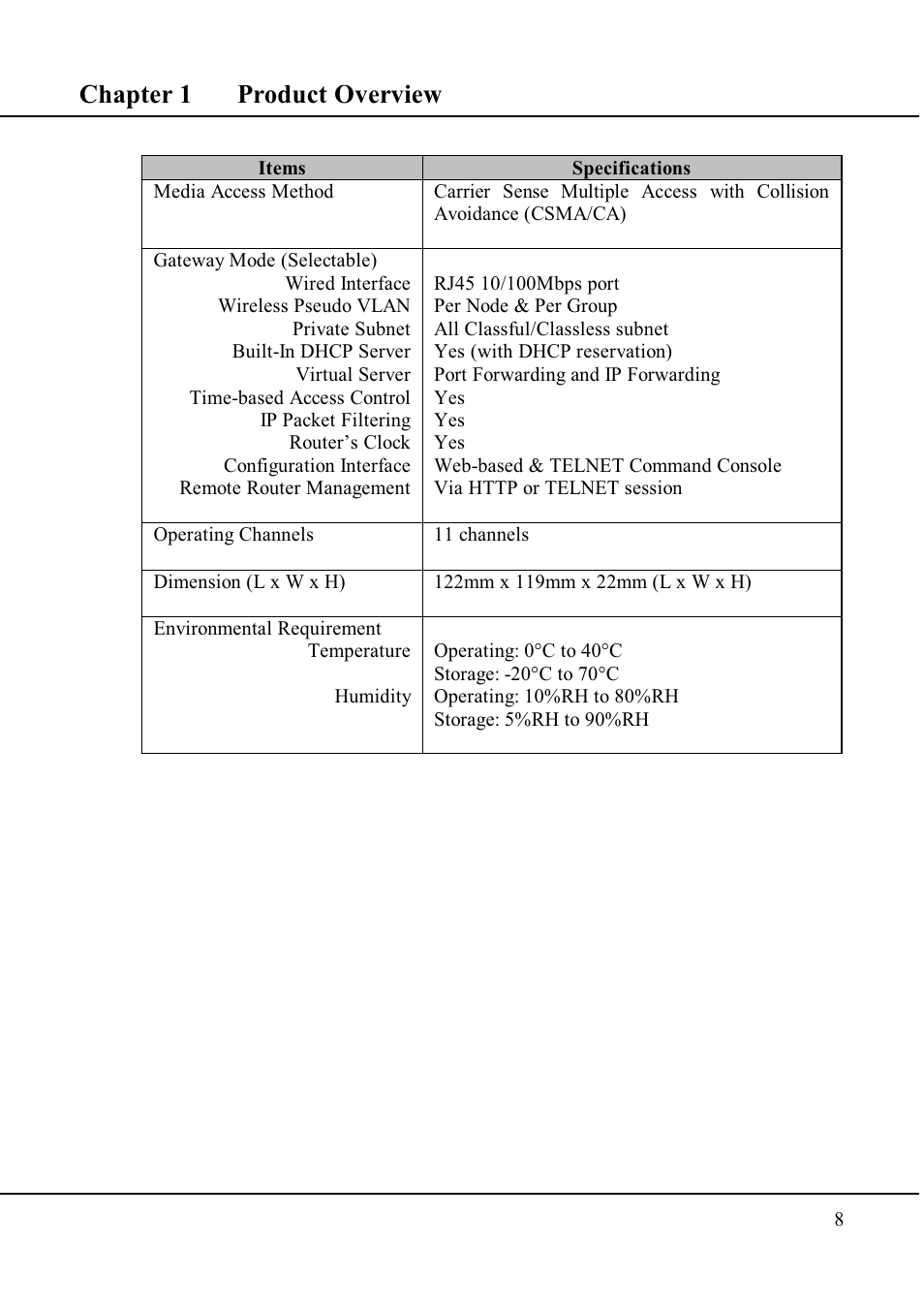 Chapter 1 product overview | Compex Technologies WP11A+ User Manual | Page 18 / 101