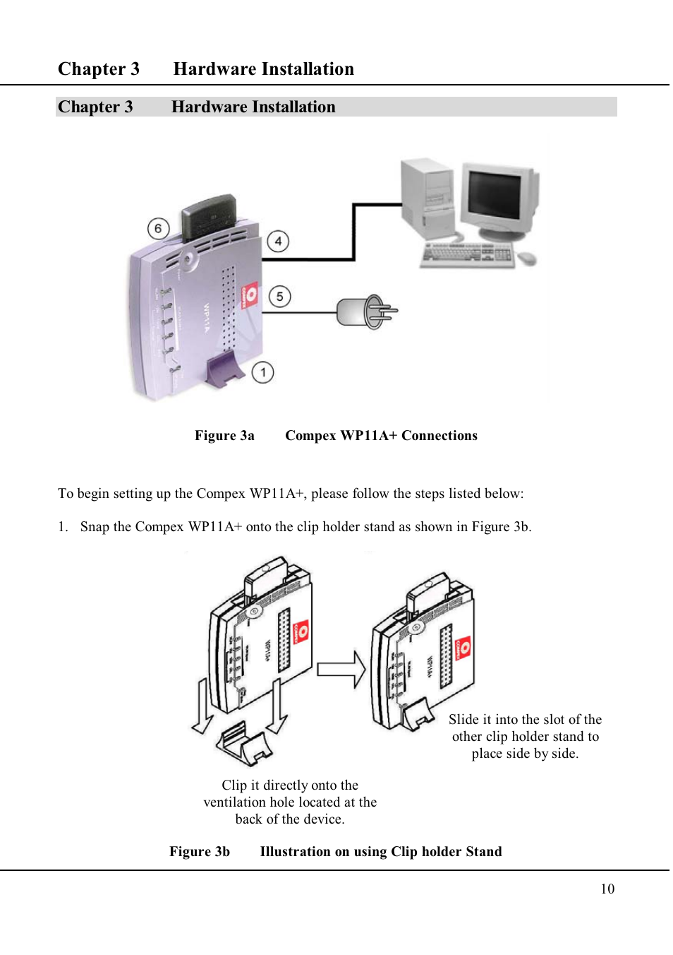 Chapter 3 hardware installation | Compex Technologies WP11A+ User Manual | Page 20 / 101