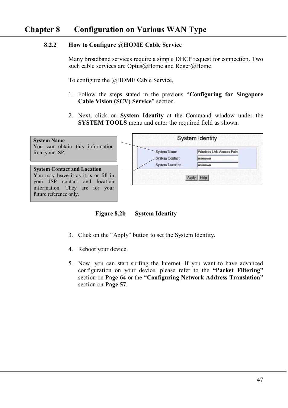 Chapter 8 configuration on various wan type | Compex Technologies WP11A+ User Manual | Page 57 / 101