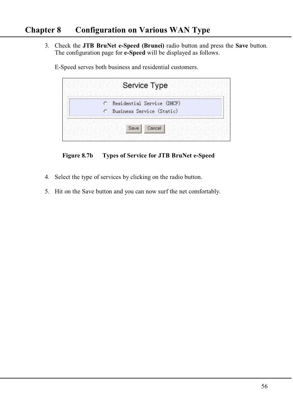 Chapter 8 configuration on various wan type | Compex Technologies WP11A+ User Manual | Page 66 / 101