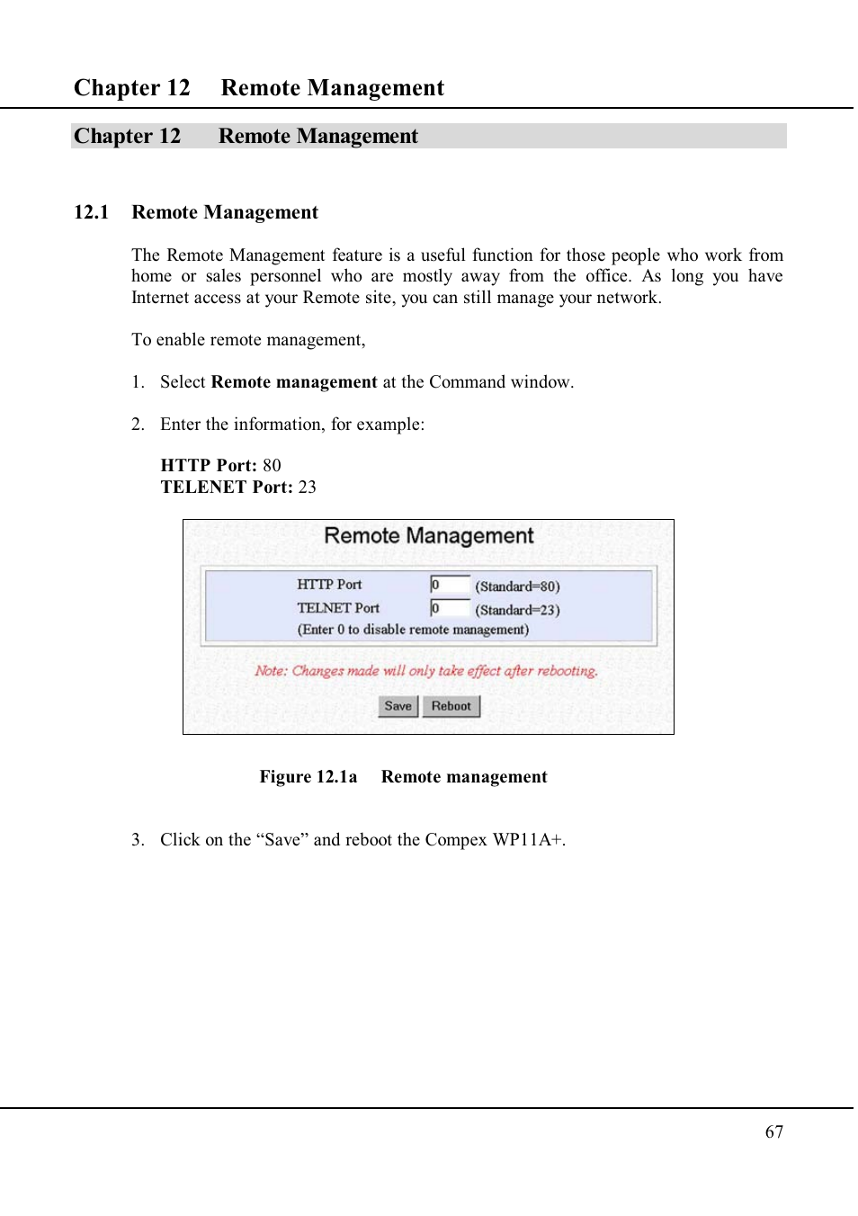 Chapter 12 remote management | Compex Technologies WP11A+ User Manual | Page 77 / 101