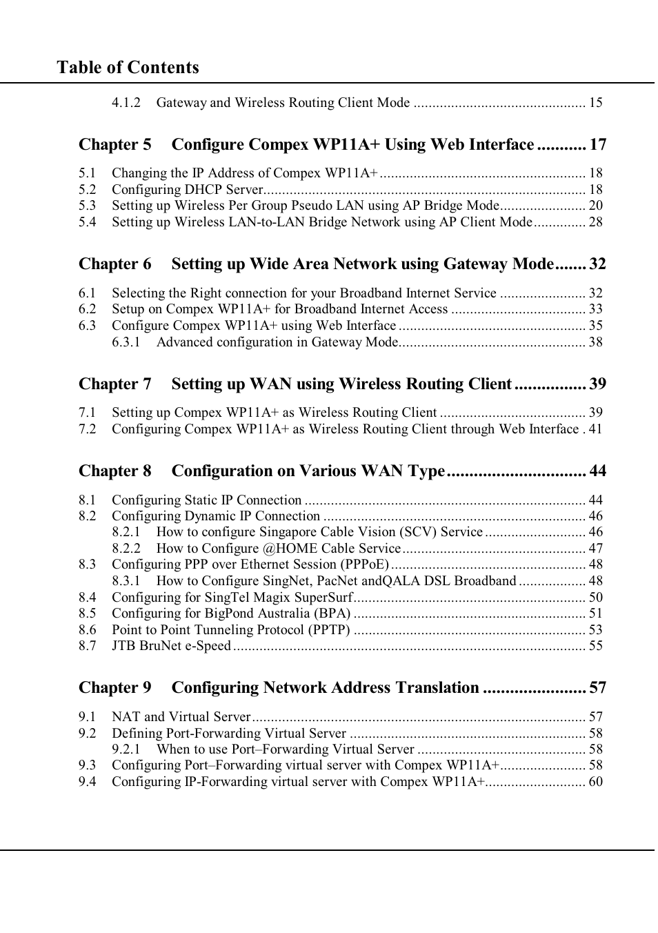 Compex Technologies WP11A+ User Manual | Page 8 / 101