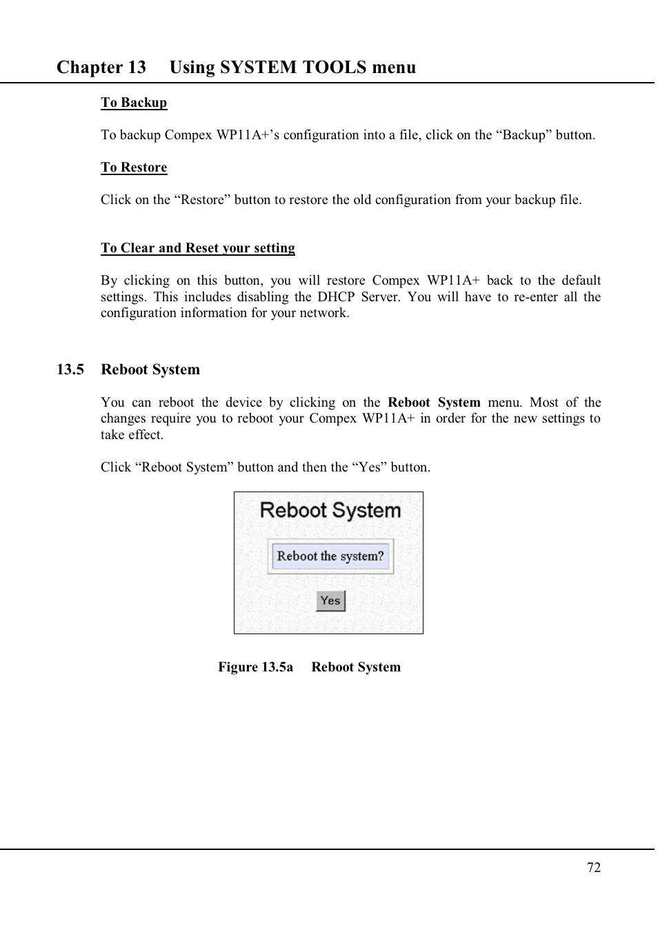 Chapter 13 using system tools menu | Compex Technologies WP11A+ User Manual | Page 82 / 101