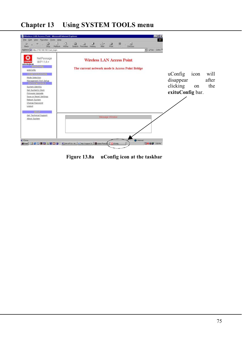 Chapter 13 using system tools menu | Compex Technologies WP11A+ User Manual | Page 85 / 101
